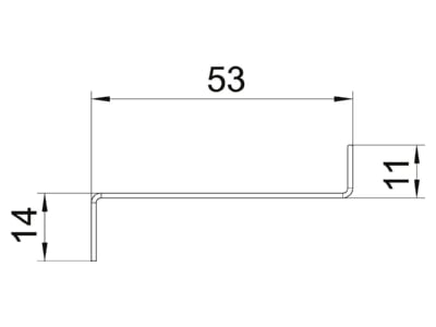 Dimensional drawing 2 OBO GS TW70 Separation plate for wall duct