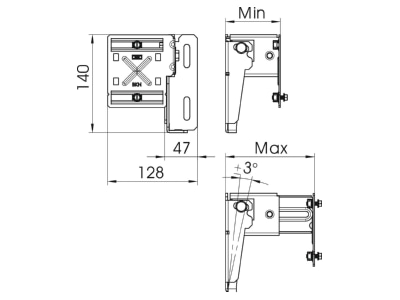 Mazeichnung 1 OBO BKN50 80 Befestigungskonsole Tiefe 52 83