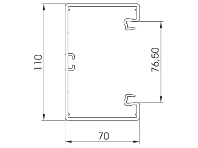 Mazeichnung 1 OBO GK 70110RW Geraeteeinbaukanal o  OT m Bodenlochung