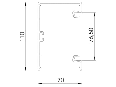 Mazeichnung 2 OBO GK 70110RW Geraeteeinbaukanal o  OT m Bodenlochung