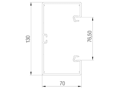 Mazeichnung 2 OBO GK 70130RW Geraeteeinbaukanal o  OT m Bodenlochung