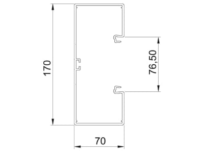 Mazeichnung 2 OBO GK 70170RW Geraeteeinbaukanal o  OT m Bodenlochung