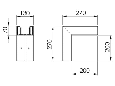 Mazeichnung 1 OBO GK A70130LGR Ausseneck