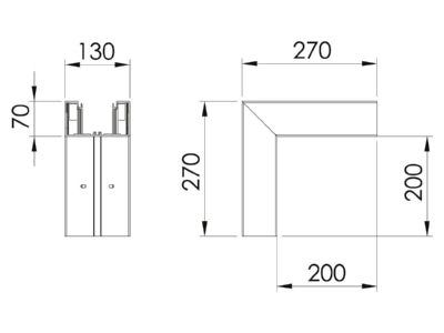 Mazeichnung 2 OBO GK A70130RW Ausseneck