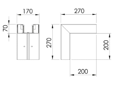 Mazeichnung 1 OBO GK A70170RW Ausseneck