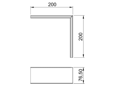 Dimensional drawing 1 OBO GK OTGALGR Cover for outside corner device mount
