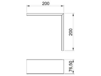 Dimensional drawing 2 OBO GK OTGALGR Cover for outside corner device mount
