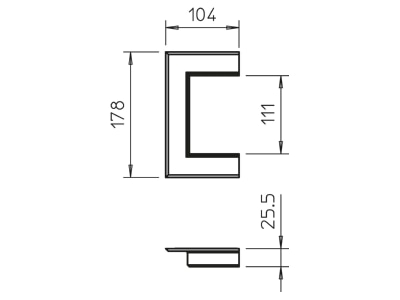 Mazeichnung 1 OBO G KWAO70110RW Wandabschlussblende offene Ausfuehrung