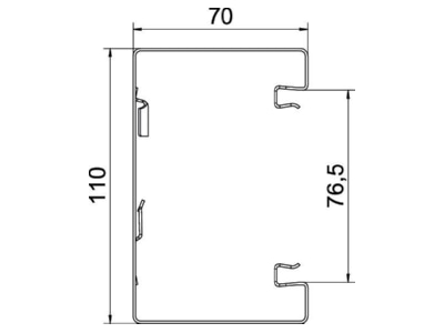 Dimensional drawing 2 OBO GS S70110RW Wall duct 110x70mm RAL9010