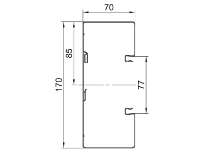 Mazeichnung 2 OBO GS S70170RW Geraeteeinbaukanal o  OT symmetrisch