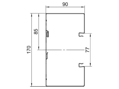 Mazeichnung 1 OBO GS S90170RW Geraeteeinbaukanal o  OT symmetrisch