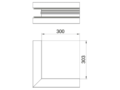 Dimensional drawing 2 OBO GA DA90210EL Outer corner for device mount wireway