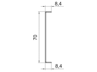 Dimensional drawing 1 OBO GA TW90 Separation plate for wall duct
