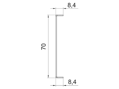 Dimensional drawing 2 OBO GA TW90 Separation plate for wall duct