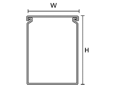 Dimensional drawing 1 Hellermann Tyton HTWDHF 25X75 PC ABS Slotted cable trunking system 75x25mm
