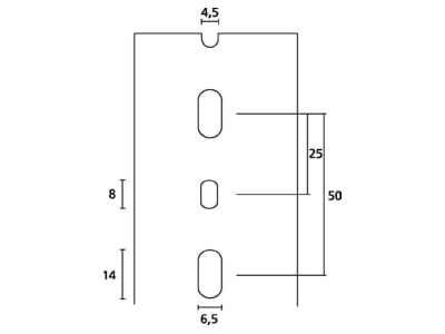 Dimensional drawing 2 Hellermann Tyton HTWDHF 25X75 PC ABS Slotted cable trunking system 75x25mm