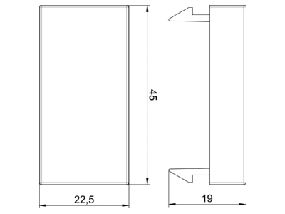 Mazeichnung 1 OBO ADP B SWGR0 5 Blinddeckel 45x22 5mm