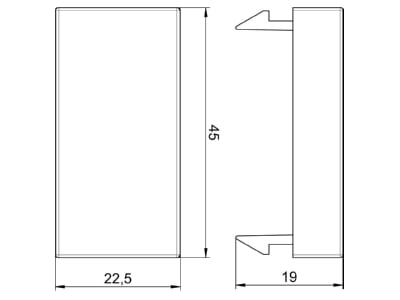 Mazeichnung 2 OBO ADP B SWGR0 5 Blinddeckel 45x22 5mm