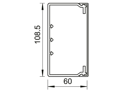 Dimensional drawing 1 OBO WDKH 60110RW Wireway 60x108 5mm RAL9010
