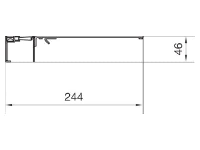 Dimensional drawing Tehalit BKB250852B LED Underfloor duct flush open 244mm