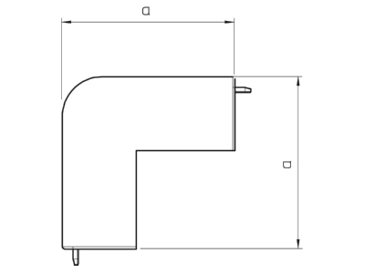 Dimensional drawing 1 OBO WDKH A60090RW Outer corner for cable duct 60x90mm
