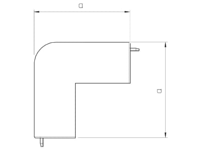 Dimensional drawing 2 OBO WDKH A60090RW Outer corner for cable duct 60x90mm