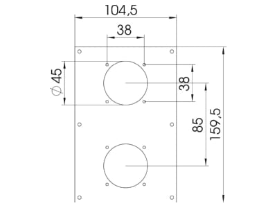 Mazeichnung 1 OBO VHF P8 Abdeckplatte 160x105x3mm