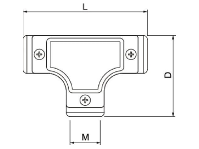 Dimensional drawing 1 OBO SKTM40W ALU Tee cross for installation tubes Metal

