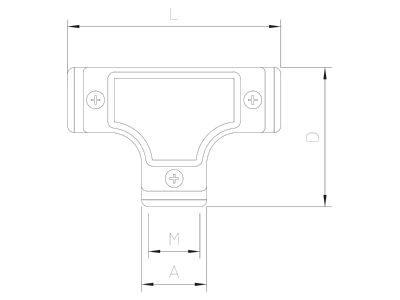 Dimensional drawing 2 OBO SKTM40W ALU Tee cross for installation tubes Metal