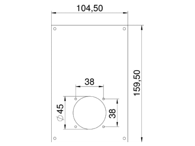 Dimensional drawing 2 OBO VHF P12 Cover plate for installation column