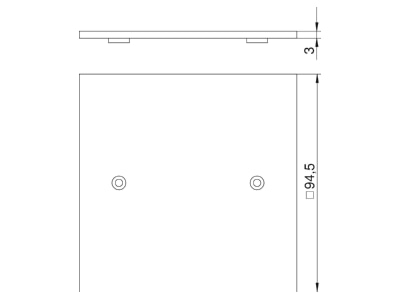 Dimensional drawing 2 OBO VH P1 RW Cover plate for installation column