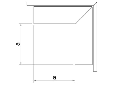 Dimensional drawing 1 OBO LKM A40060FS Outer corner for cable duct 40x60mm
