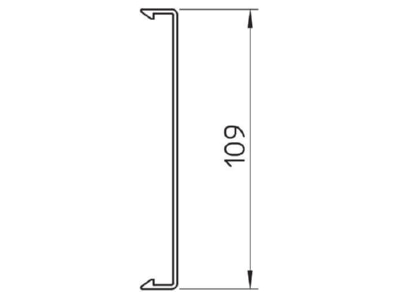 Dimensional drawing OBO 2410 110CW Cover for cable duct 110mm RAL9001