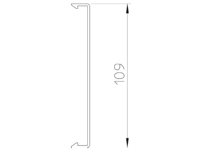 Dimensional drawing OBO 2410 130CW Cover for cable duct 130mm RAL9001