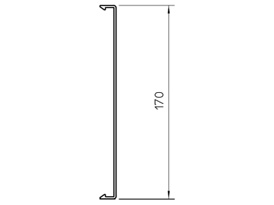 Dimensional drawing 2 OBO 2410 170LGR Transition cover 14x170mm