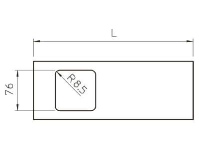 Dimensional drawing 1 OBO D2 1 170RW Cover for cable duct RAL9010
