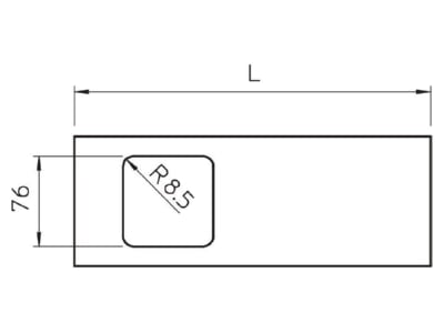 Dimensional drawing 2 OBO D2 1 170RW Cover for cable duct RAL9010