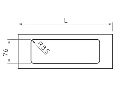 Dimensional drawing 1 OBO D2 3 150RW Cover for cable duct RAL9010
