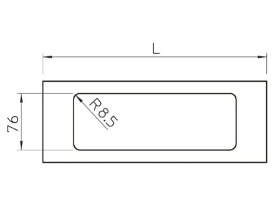 Dimensional drawing 2 OBO D2 3 150RW Cover for cable duct RAL9010