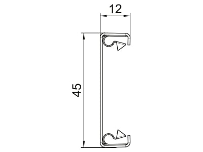 Dimensional drawing 1 OBO GS OT50RW Cover for device mount
