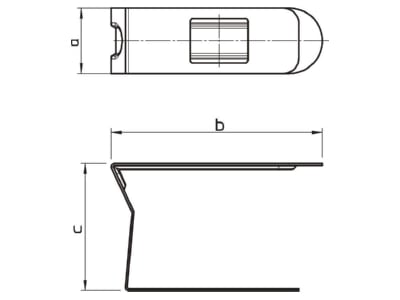 Dimensional drawing 1 OBO LKM K140 Cable clip for wireway
