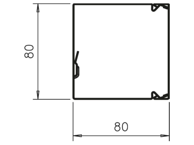 Dimensional drawing 1 OBO LKM80080FS Wireway 80x80mm
