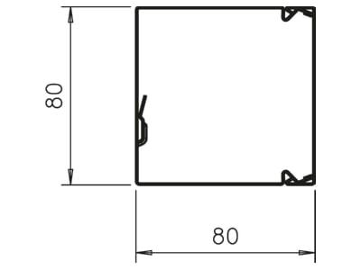 Mazeichnung 1 OBO LKM80080RW Leitungsfuehrungskanal 80x80x2000  St  FS