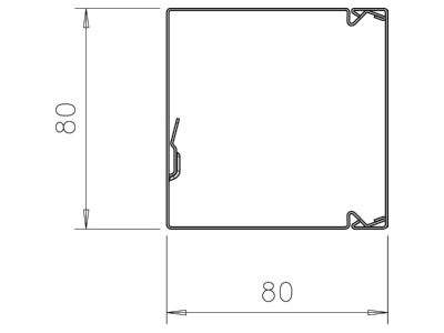 Mazeichnung 2 OBO LKM80080RW Leitungsfuehrungskanal 80x80x2000  St  FS