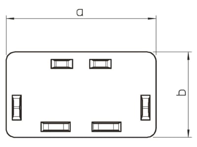 Dimensional drawing 2 OBO WDK HE20050RW End cap for wireway 20x50mm