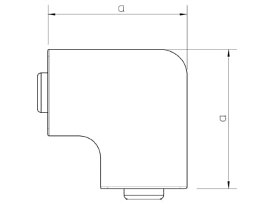 Dimensional drawing 1 OBO WDK HF20050RW Flat bend for wireway
