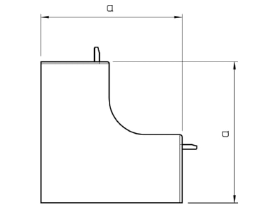 Dimensional drawing 2 OBO WDK HI20050RW Inner corner for wireway