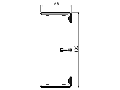 Maßzeichnung 1 OBO GK KS45 2RW Stossstellenabdeckung fuer Rapid 45 2 130