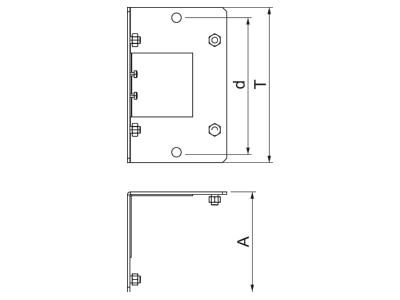 Dimensional drawing 1 OBO BSKM GI 1025RW Accessory for fire resistant duct
