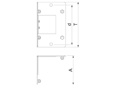Dimensional drawing 2 OBO BSKM GI 1025RW Accessory for fire resistant duct